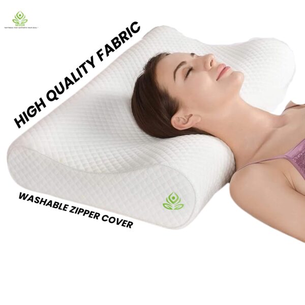 Orthopedic Contour Memory Pillow- Cervical Pillow for Neck Pain, Wake up pain free with Standard Size- 24x14xx4/3, (2 Years Warranty) - Image 3