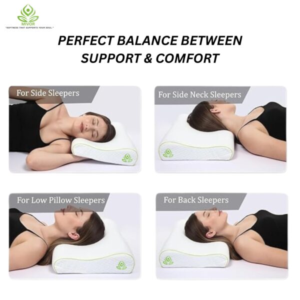 Orthopedic Contour Memory Pillow- Cervical Pillow for Neck Pain, Wake up pain free with Standard Size- 24x14xx4/3, (2 Years Warranty) - Image 5