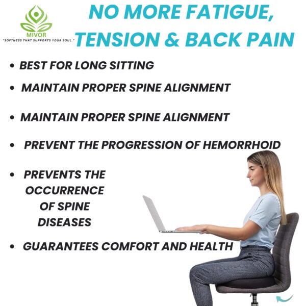 Donut Coccyx Pillow for Tailbone Pain Orthopedic Coccyx Cushion for Tailbone, Piles, Hemorrhoids & Lumbar Pain Relief | Ideal for Sitting at Home, Office & Car – Black" - Image 6
