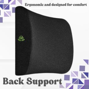 Orthopedic Back & Lumbar Pillow – Memory Foam Cushion for Lower Back Pain Relief & Posture Support | Ergonomic for Office, Car & Home Use