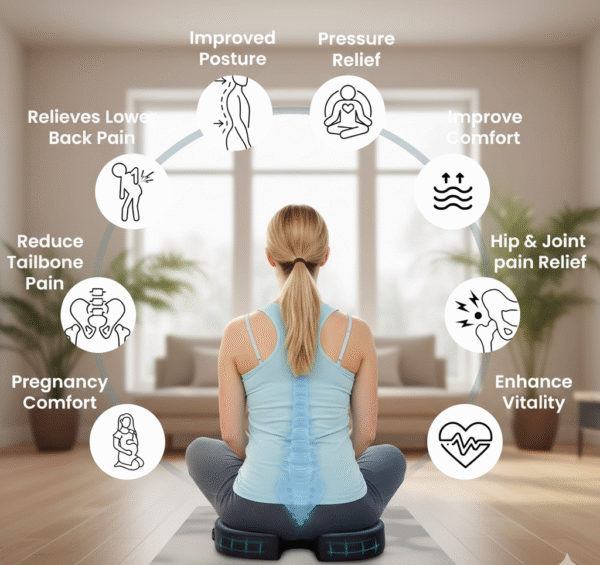 Coccyx Seat Cushion- MEMORY FOAM, SPINE, KNEE & LOWER BACK ORTHOPEDIC SUPPORT WITH ERGONOMIC DESIGN WITH MIVOR PRODUCT. WWW.MIVOR.IN- BUY NOW