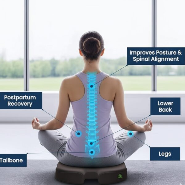 Coccyx Seat Cushion- MEMORY FOAM, SPINE, KNEE & LOWER BACK ORTHOPEDIC SUPPORT WITH ERGONOMIC DESIGN WITH MIVOR PRODUCT. WWW.MIVOR.IN- BUY NOW