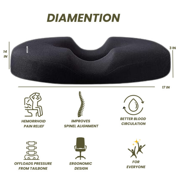 DONUT CUSHION COCCXY, SPINE, KNEE & LOWER BACK ORTHOPEDIC SUPPORT WITH ERGONOMIC DESIGN WITH MIVOR PRODUCT. WWW.MIVOR.IN- BUY NOW