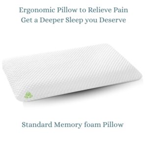 Memory foam pillow 100% genuine product, wake up pain free, better sleep, cervical pain relief, wake up to fresh ideas.