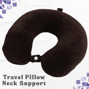 Memory Foam Travel Neck Pillow –360° Adjustable Support for Car, Flight & Long Trips | Breathable & Washable Comfort (2 Year Warranty)