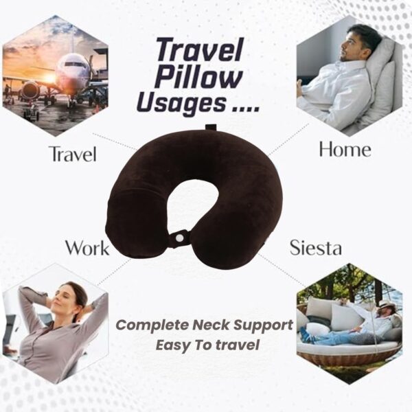 Memory Foam Travel Neck Pillow –360° Adjustable Support for Car, Flight & Long Trips | Breathable & Washable Comfort (2 Year Warranty) - Image 2