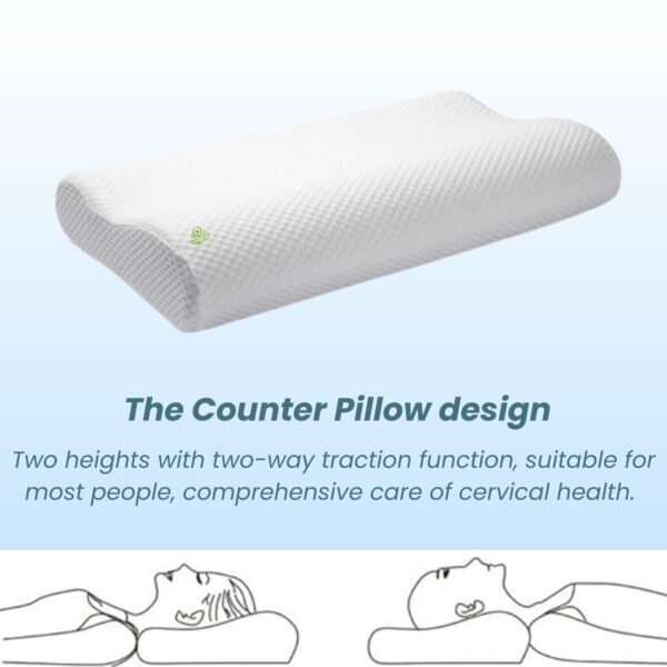 Contour Memory Foam Cervical Pillow – Neck Pain Relief & Spinal Alignment | 24x14x4/3 | Orthopedic Comfort | 1-Year Warrant - Image 3