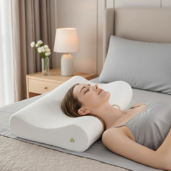 Contour Memory Foam Sleeping Pillow – Orthopedic Cervical Support for Neck Pain Relief | Standard 20x12x3/2 | 1-Year Warranty - Image 5