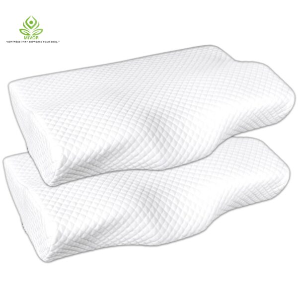 Orthopedic Contour Curve Memory Pillow - Cervical Pillow for Neck Pain, Wake up pain free with Standard Size- 20/12x3/2, (2 Years Warranty) - Image 2