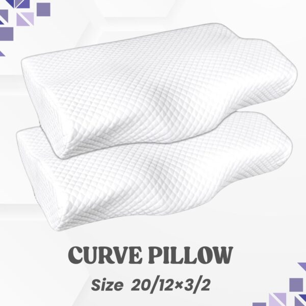 Orthopedic Contour Curve Memory Pillow - Cervical Pillow for Neck Pain, Wake up pain free with Standard Size- 20/12x3/2, (2 Years Warranty)