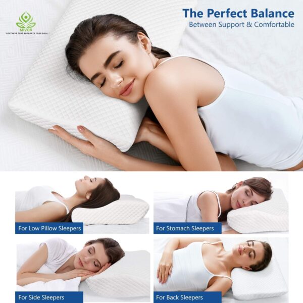 Orthopedic Contour Curve Memory Pillow - Cervical Pillow for Neck Pain, Wake up pain free with Standard Size- 20/12x3/2, (2 Years Warranty) - Image 7