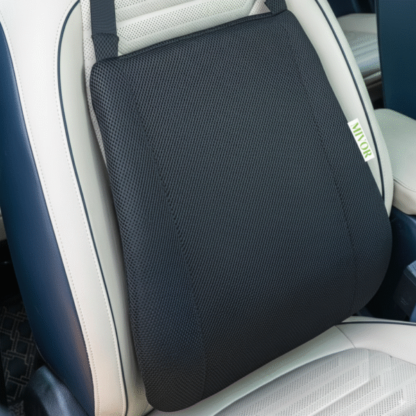 CAR SEAT BACKREST, CAR ACCESSORIES, MEMORY FOAM, SPINE, KNEE & LOWER BACK ORTHOPEDIC SUPPORT WITH ERGONOMIC DESIGN WITH MIVOR PRODUCT. WWW.MIVOR.IN- BUY NOW