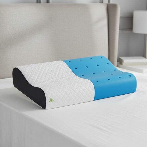Contour curve cool gel orthopaedic memory pillow – sleeping pillow, cervical pain relief, posture correction , wake up refresh, KNEE & LOWER BACK ORTHOPEDIC SUPPORT WITH ERGONOMIC DESIGN WITH MIVOR PRODUCT. WWW.MIVOR.IN- BUY NOW