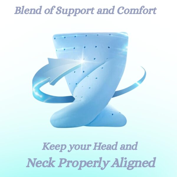 Breathable Cooling Gel Contour Memory Foam Pillow | 2 Year Warranty | Neck Support Cervical Pillow for Pain Relief - Orthopedic Ergonomic Support for Side, Back and Stomach Sleepers |Size- Standard 24x14x4/3 - Image 5