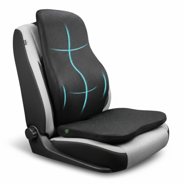CAR SEAT combo- backrest & CUSHION, CAR ACCESSORIES, SPINE, KNEE & LOWER BACK ORTHOPEDIC SUPPORT WITH ERGONOMIC DESIGN WITH MIVOR PRODUCT. WWW.MIVOR.IN- BUY NOW