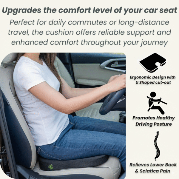 CAR SEAT COCCXY CUSHION, CAR ACCESSORIES, SPINE, KNEE & LOWER BACK ORTHOPEDIC SUPPORT WITH ERGONOMIC DESIGN WITH MIVOR PRODUCT. WWW.MIVOR.IN- BUY NOW