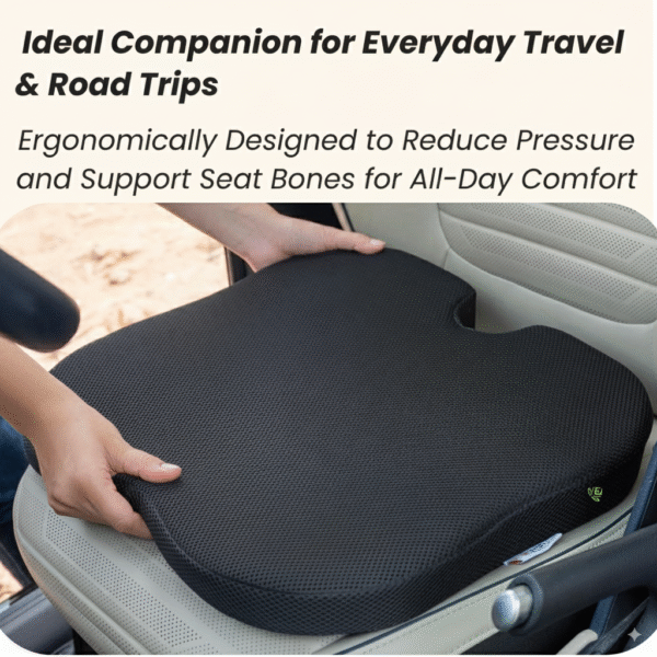 CAR SEAT COCCXY CUSHION, CAR ACCESSORIES, SPINE, KNEE & LOWER BACK ORTHOPEDIC SUPPORT WITH ERGONOMIC DESIGN WITH MIVOR PRODUCT. WWW.MIVOR.IN- BUY NOW