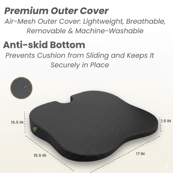 CAR SEAT COCCXY CUSHION, CAR ACCESSORIES, SPINE, KNEE & LOWER BACK ORTHOPEDIC SUPPORT WITH ERGONOMIC DESIGN WITH MIVOR PRODUCT. WWW.MIVOR.IN- BUY NOW