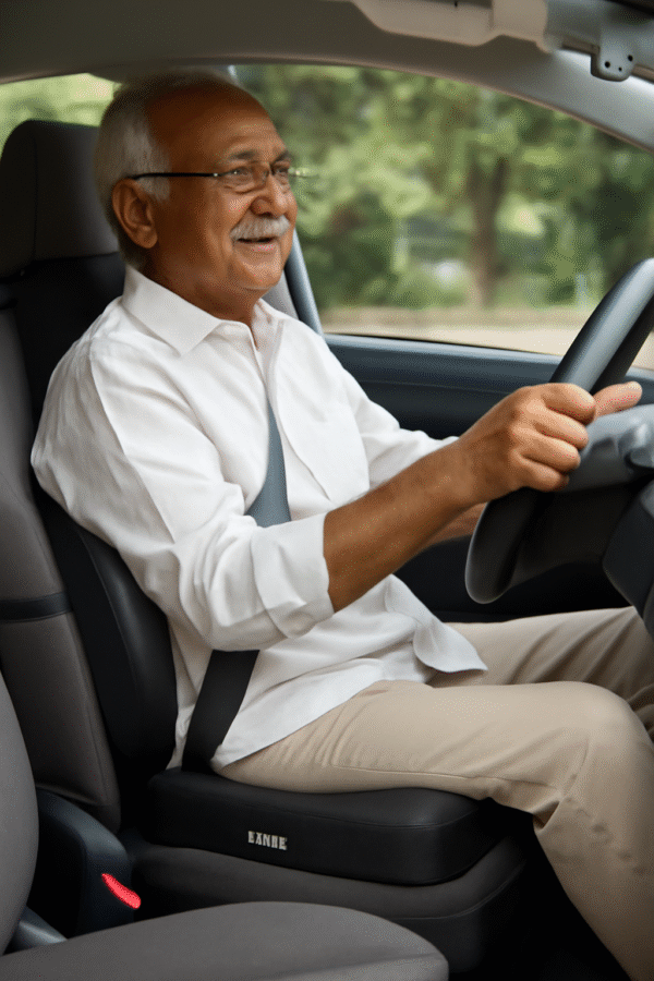 CAR SEAT combo- backrest & CUSHION, CAR ACCESSORIES, SPINE, KNEE & LOWER BACK ORTHOPEDIC SUPPORT WITH ERGONOMIC DESIGN WITH MIVOR PRODUCT. WWW.MIVOR.IN- BUY NOW