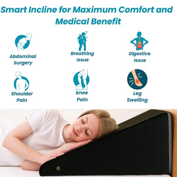 "Orthopedic Bed Wedge Pillow – Memory Foam Back & Leg Support  | 2-Year Warranty" - Image 4