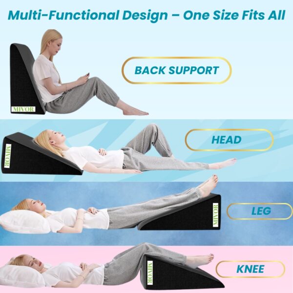 "Orthopedic Bed Wedge Pillow – Memory Foam Back & Leg Support  | 2-Year Warranty" - Image 5