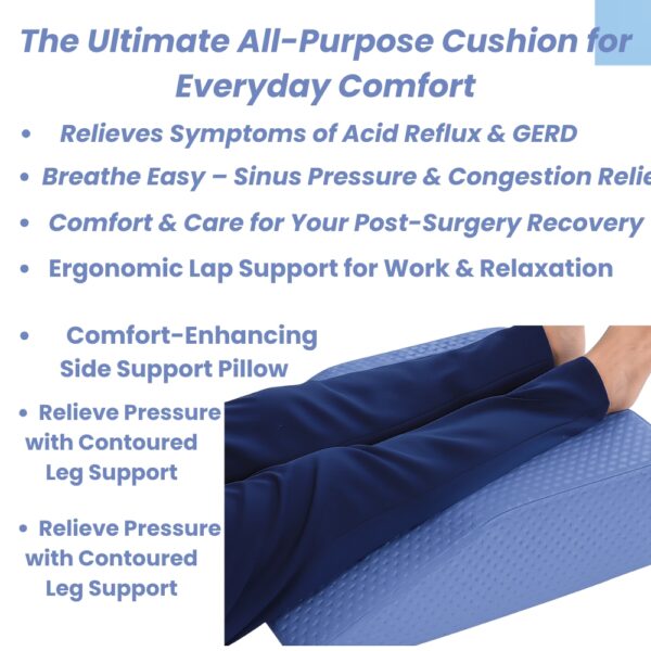 Premium Orthopedic Leg Wedge Cushion – Memory Foam Elevation Pillow for Leg, Knee & Ankle Support, Improves Circulation & Relieves Pain – 2-Year Warranty - Image 7