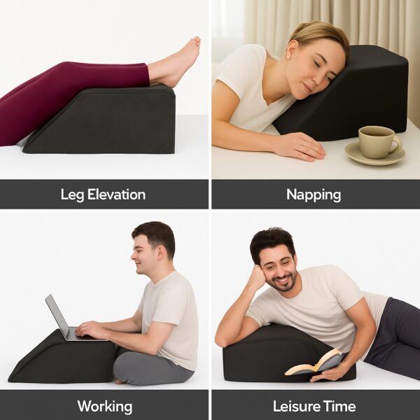 Premium Orthopedic Leg Wedge Cushion – Memory Foam Elevation Pillow for Leg, Knee & Ankle Support, Improves Circulation & Relieves Pain – 2-Year Warranty - Image 2