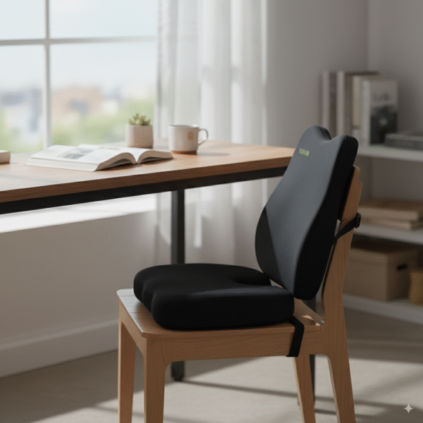 Office and home chair combo, memory foam backrest and cushion for long sitting comfort, MEMORY FOAM, SPINE, KNEE & LOWER BACK ORTHOPEDIC SUPPORT WITH ERGONOMIC DESIGN WITH MIVOR PRODUCT. WWW.MIVOR.IN- BUY NOW