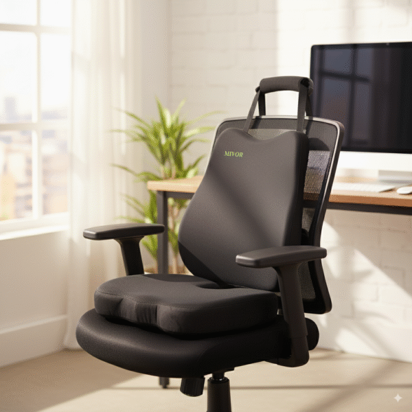 Office & Home Comfort care Combo – Memory Foam Backrest & Seat Cushion | Turn Every Chair into a Comfort Zone | Tailbone, Sciatica & Lumbar Pain Relief | Posture Support | 1-Year Warranty - Image 7