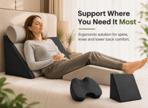 spine knee and lower back support, coccxy cushion, cervical pillow, best memory foam, backrest for chair, beckrest for patient, bad wedge, travel pillow, neck rest, pillow, car seat cushion, orthopedic pillow